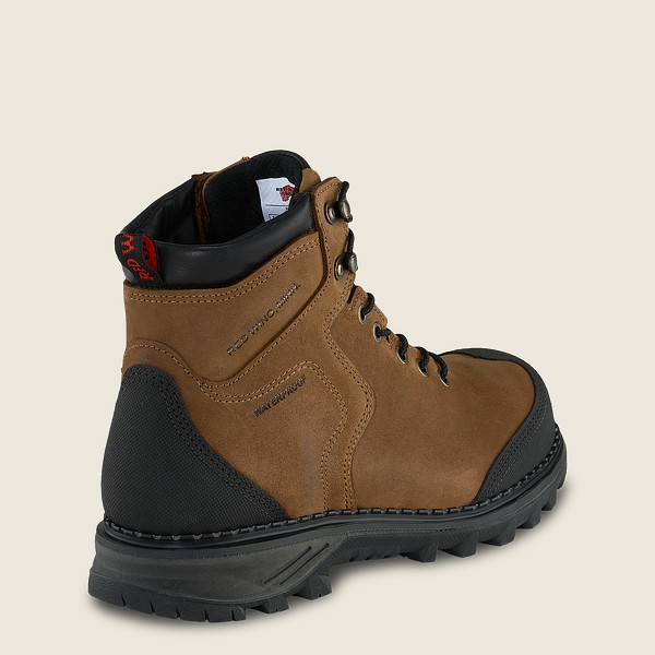 Botas de Seguridad Red Wing Hombre Marrom/Negros - Burnside - 6-Inch Waterproof Toe - 239-QEHKZJ